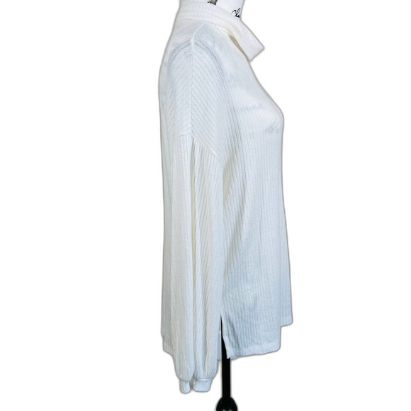 Sanctuary white top women tunic ribbed cowl neck long sleeve Size M softgirl - Picture 4 of 12